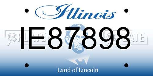 IE87898 Illinois License Plate
