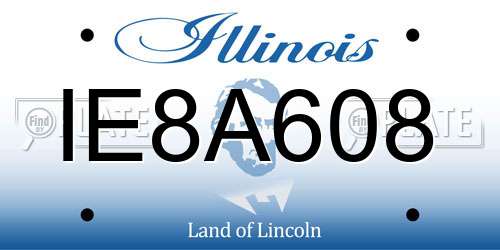 IE8A608 Illinois License Plate