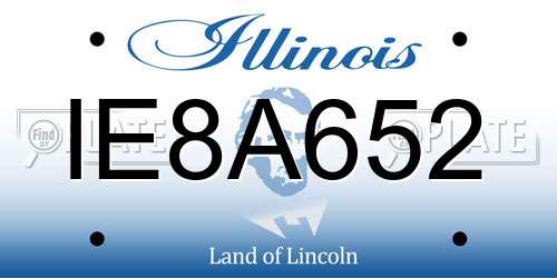 IE8A652 Illinois License Plate