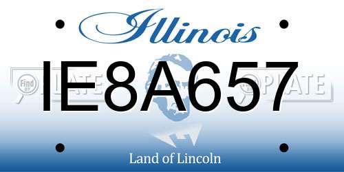 IE8A657 Illinois License Plate
