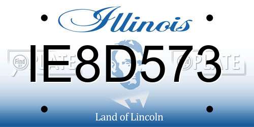 IE8D573 Illinois License Plate