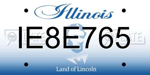 IE8E765 Illinois License Plate