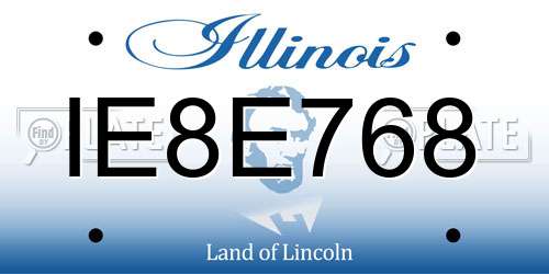 IE8E768 Illinois License Plate