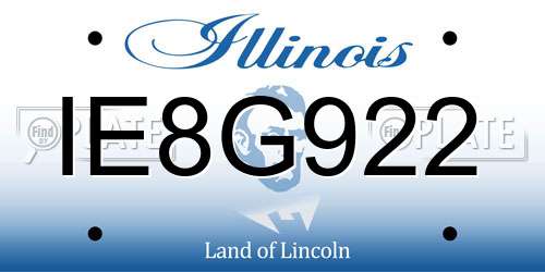 IE8G922 Illinois License Plate