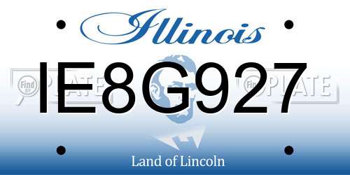IE8G927 Illinois License Plate