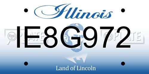 IE8G972 Illinois License Plate