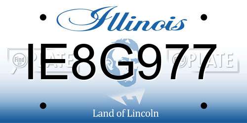 IE8G977 Illinois License Plate