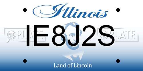 IE8J2S Illinois License Plate