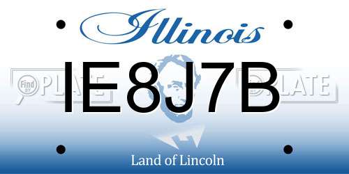 IE8J7B Illinois License Plate