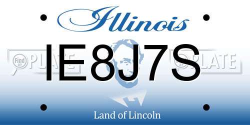 IE8J7S Illinois License Plate
