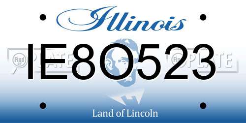 IE8O523 Illinois License Plate