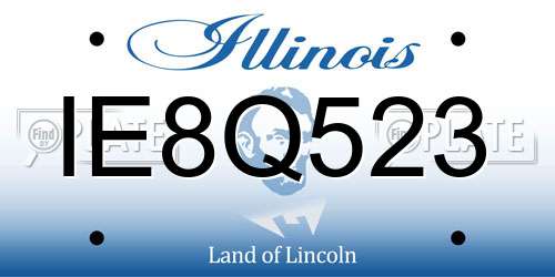 IE8Q523 Illinois License Plate