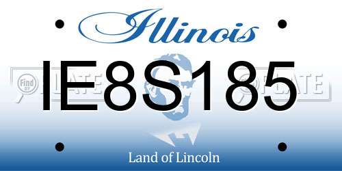 IE8S185 Illinois License Plate