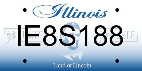 IE8S188 Illinois License Plate