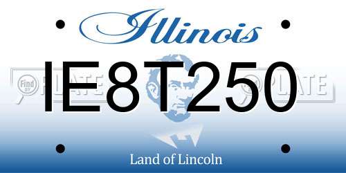 IE8T250 Illinois License Plate
