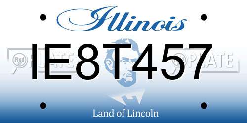 IE8T457 Illinois License Plate