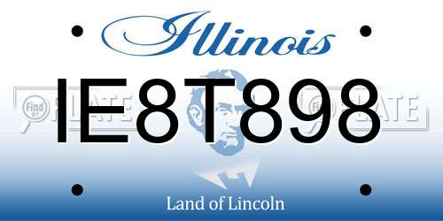 IE8T898 Illinois License Plate