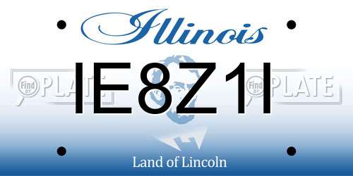 IE8Z1I Illinois License Plate