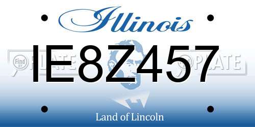 IE8Z457 Illinois License Plate
