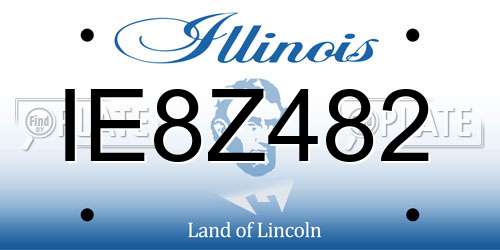 IE8Z482 Illinois License Plate