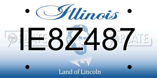 IE8Z487 Illinois License Plate