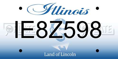 IE8Z598 Illinois License Plate