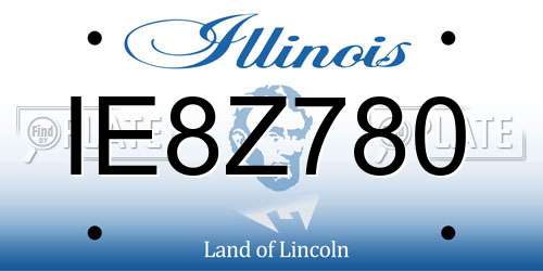 IE8Z780 Illinois License Plate