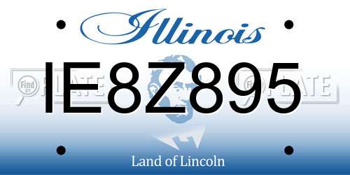 IE8Z895 Illinois License Plate