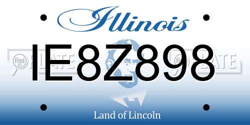 IE8Z898 Illinois License Plate