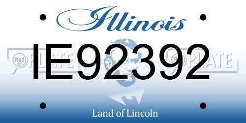 IE92392 Illinois License Plate