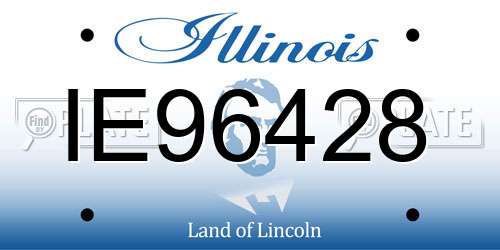 IE96428 Illinois License Plate