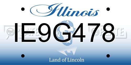 IE9G478 Illinois License Plate