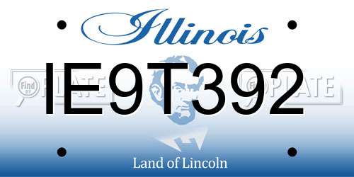 IE9T392 Illinois License Plate