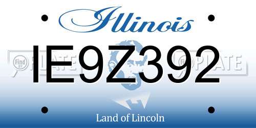 IE9Z392 Illinois License Plate