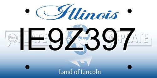 IE9Z397 Illinois License Plate