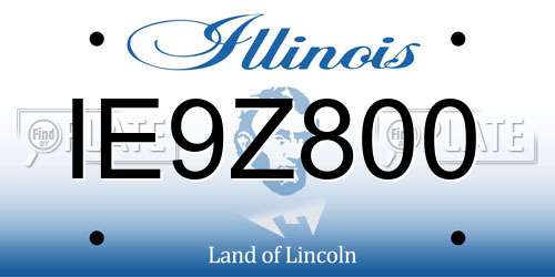 IE9Z800 Illinois License Plate