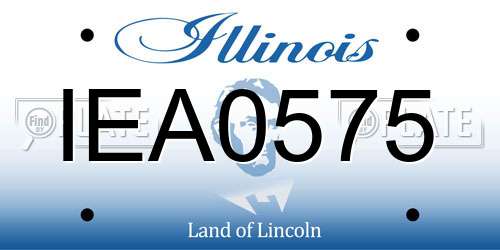 IEA0575 Illinois License Plate