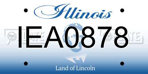 IEA0878 Illinois License Plate
