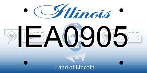 IEA0905 Illinois License Plate