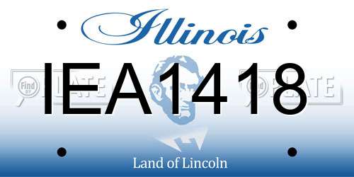 IEA1418 Illinois License Plate