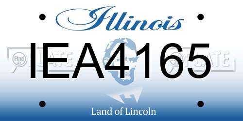 IEA4165 Illinois License Plate