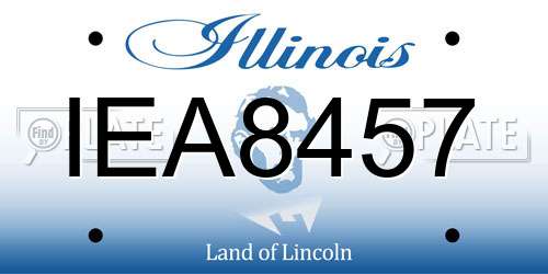IEA8457 Illinois License Plate
