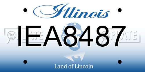 IEA8487 Illinois License Plate