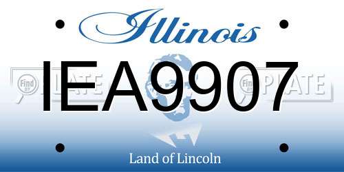 IEA9907 Illinois License Plate