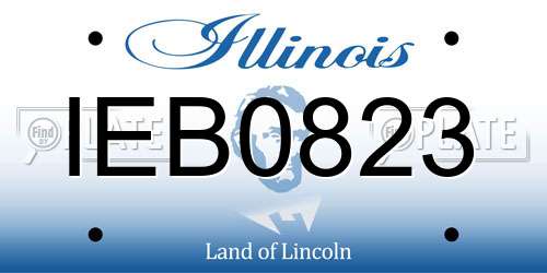 IEB0823 Illinois License Plate