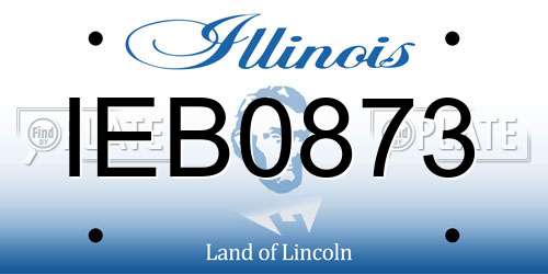 IEB0873 Illinois License Plate
