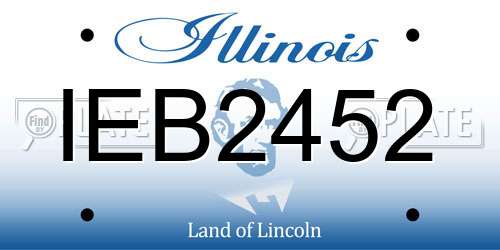 IEB2452 Illinois License Plate