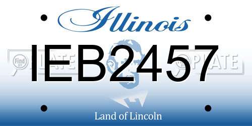 IEB2457 Illinois License Plate