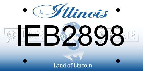 IEB2898 Illinois License Plate