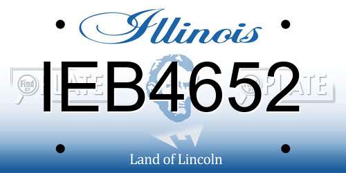 IEB4652 Illinois License Plate